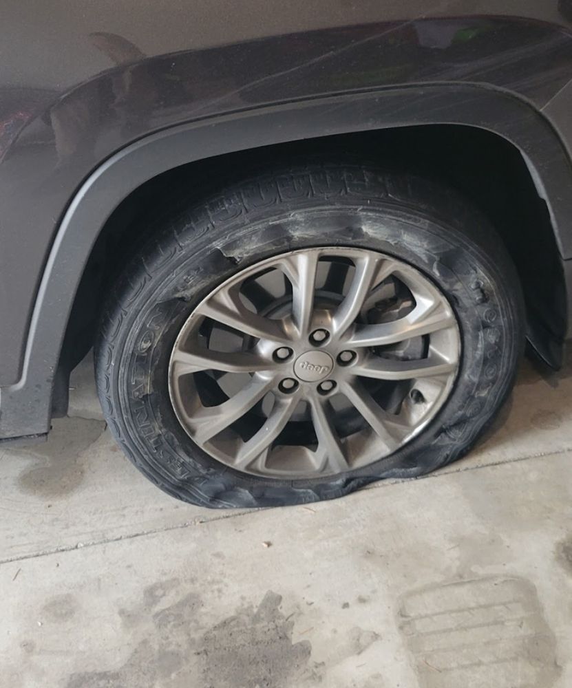 Flat tire on an SUV